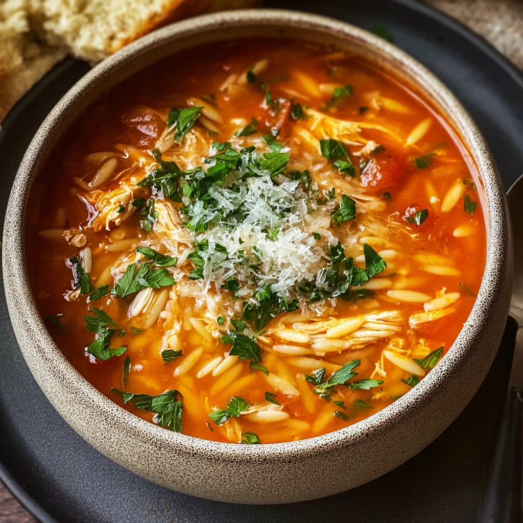 Chicken Orzo Tomato Soup Recipe