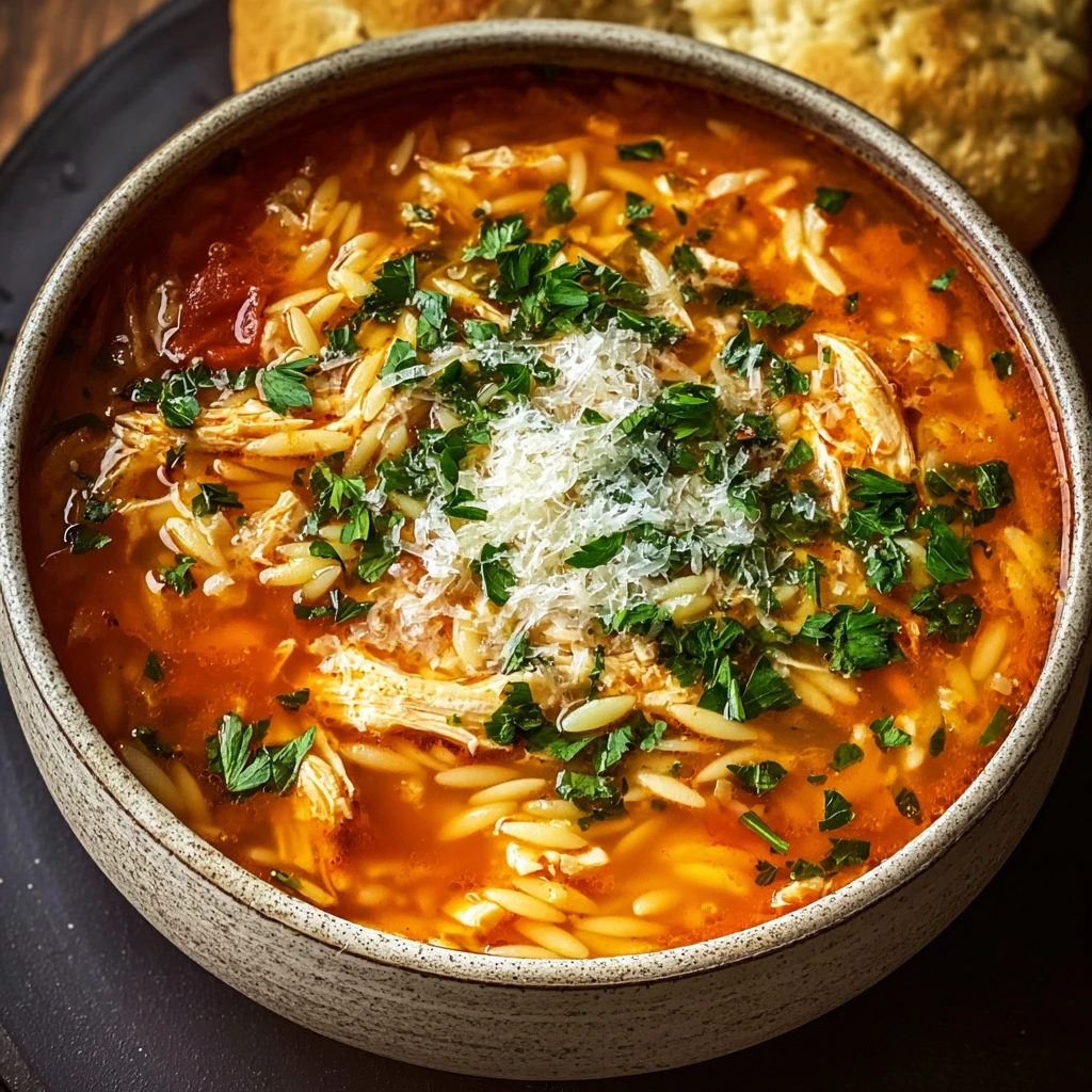 Chicken Orzo Tomato Soup Recipe