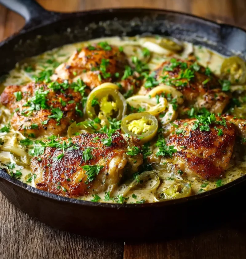 Creamy Pepperoncini Chicken Skillet