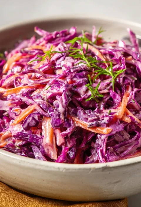 Creamy Red Cabbage Slaw