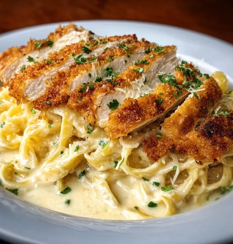 Crispy Chicken Alfredo Pasta Steps Creamy Comfort