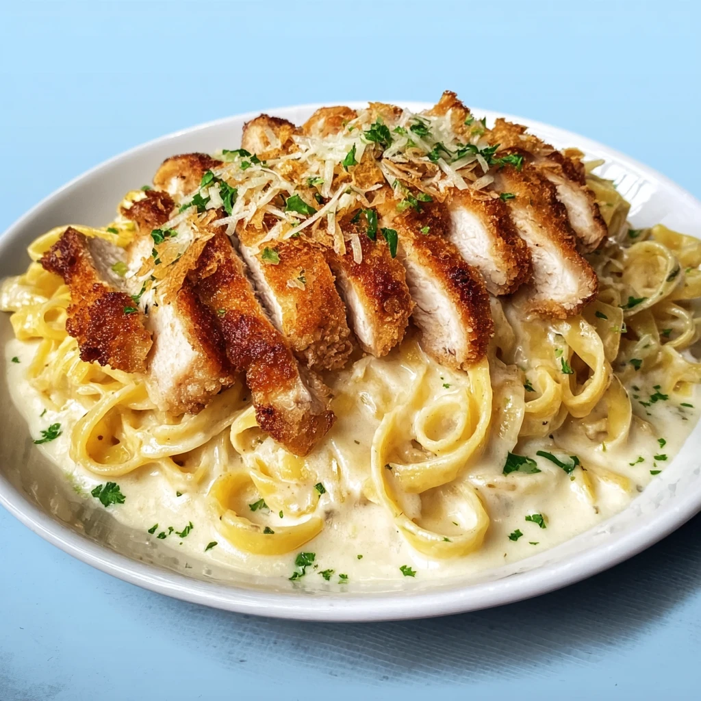 Crispy Chicken Alfredo Pasta Steps Creamy Comfort