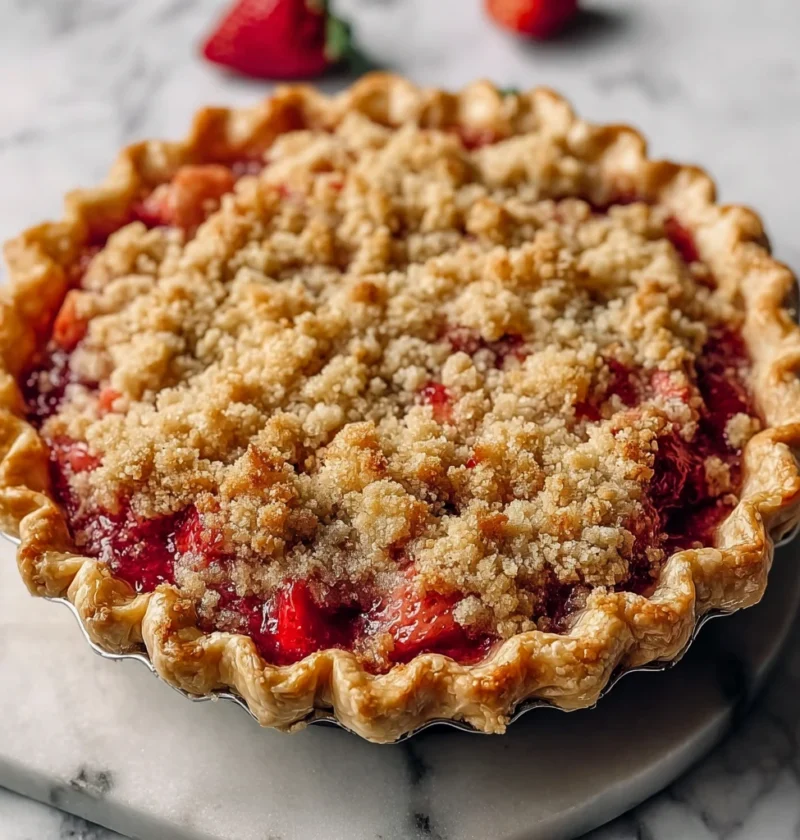 Delicious Strawberry Rhubarb Crumb Pie Classic Spring Dessert