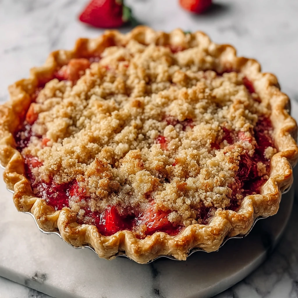 Delicious Strawberry Rhubarb Crumb Pie (Classic Spring Dessert)