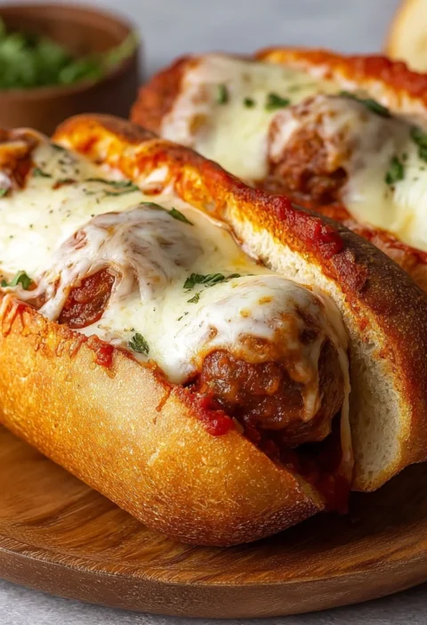 Cheesy Meatball Subs Recipe