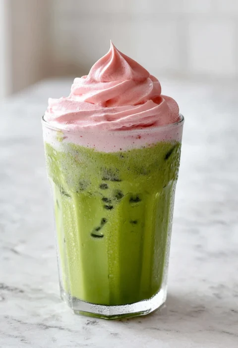 Iced Matcha Latte Strawberry Cold Foam
