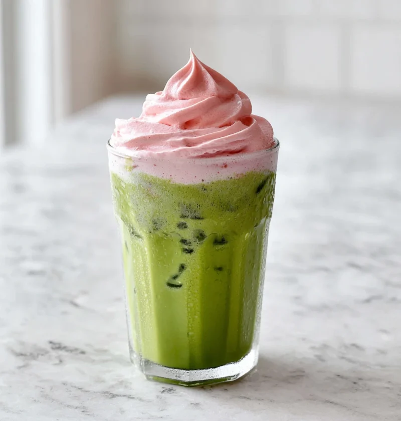 Iced Matcha Latte Strawberry Cold Foam