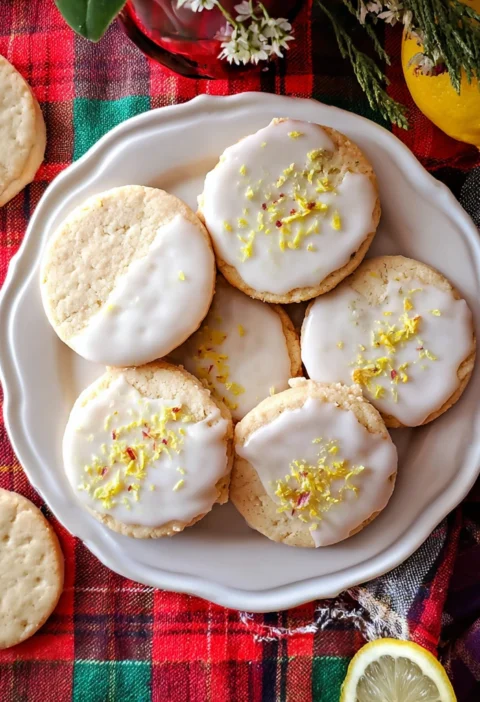 Lemon White Chocolate Shortbread Cookies
