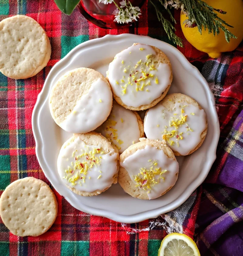 Lemon White Chocolate Shortbread Cookies