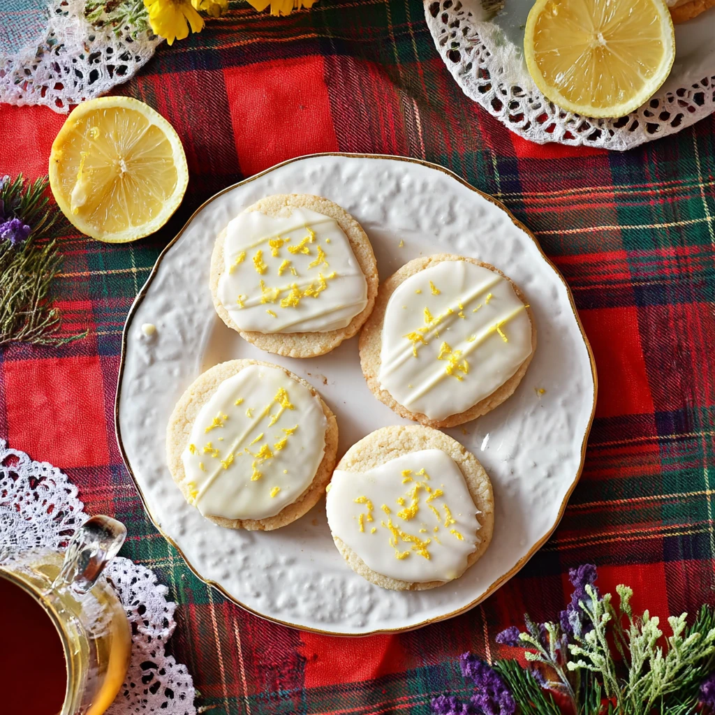 Lemon White Chocolate Shortbread Cookies