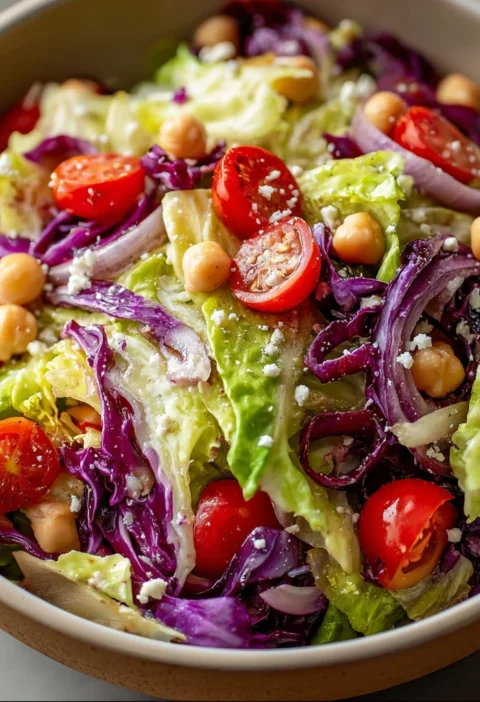 Mediterranean Cabbage Salad Chickpeas