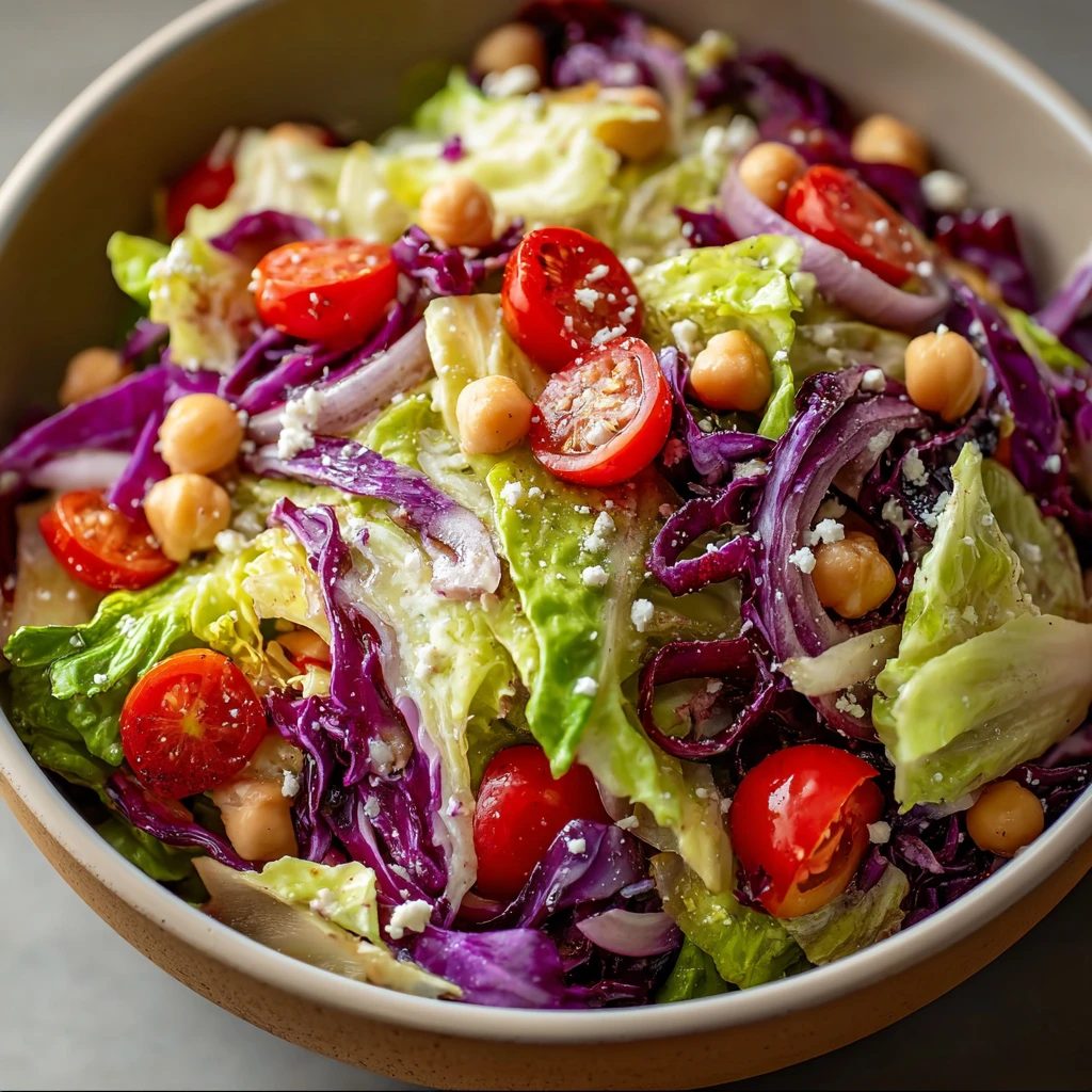 Mediterranean Cabbage Salad with Chickpeas