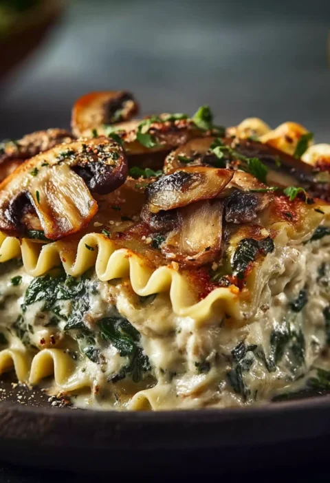 Mushroom Spinach Lasagna
