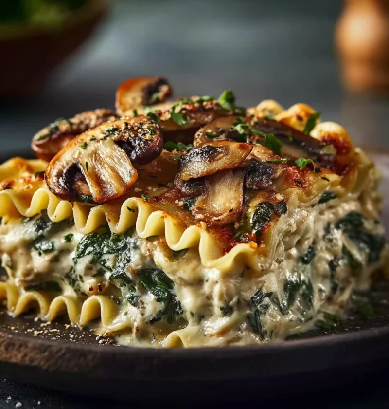 Mushroom Spinach Lasagna