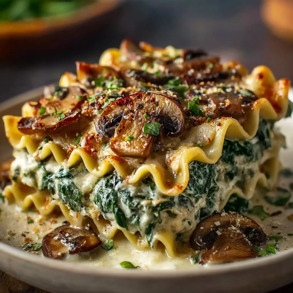 Mushroom Spinach Lasagna