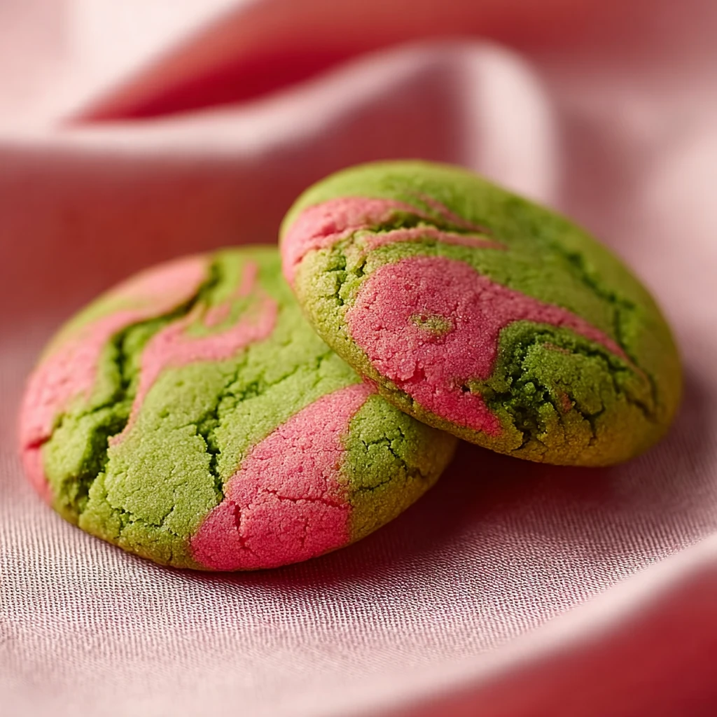 Soft Strawberry Matcha Cookies (Chewy Pink Green Swirl)