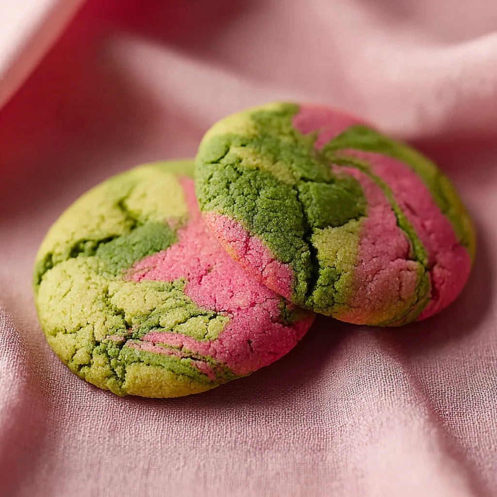 Soft Strawberry Matcha Cookies Chewy Pink Green Swirl