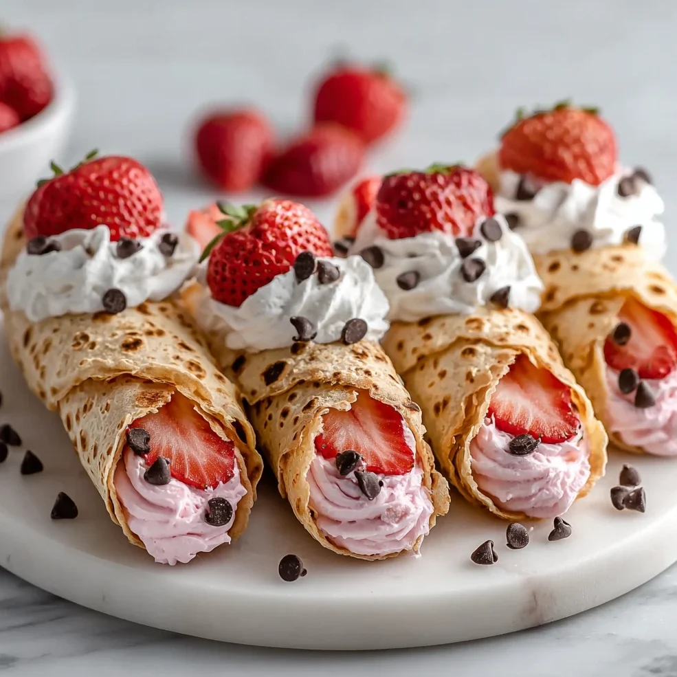 Strawberry Cannoli Cones Irresistible Steps Creamy Dessert