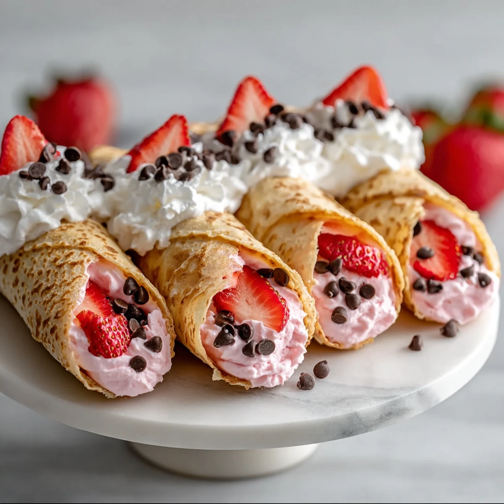 Strawberry Cannoli Cones Irresistible Steps Creamy Dessert