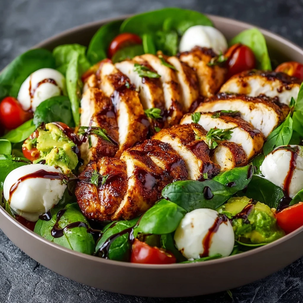 Baked Chicken Mozzarella Salad Balsamic Dinner