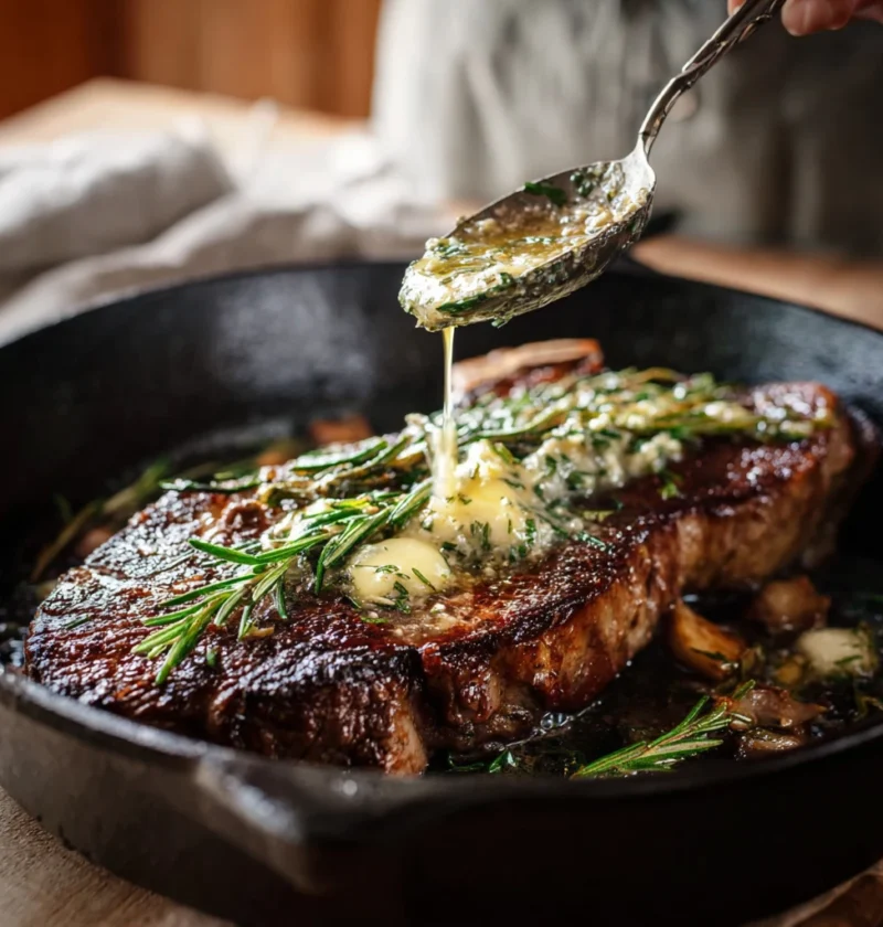 Butterbasted Garlic Herb Skillet Steak