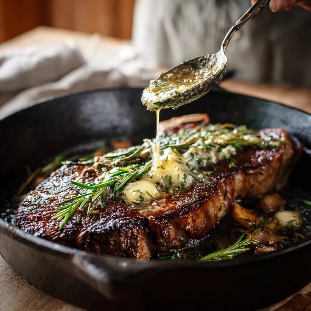 Butter-Basted Garlic Herb Skillet Steak