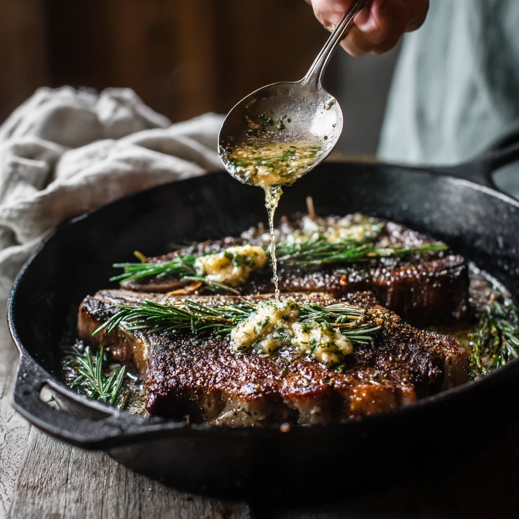 Butterbasted Garlic Herb Skillet Steak