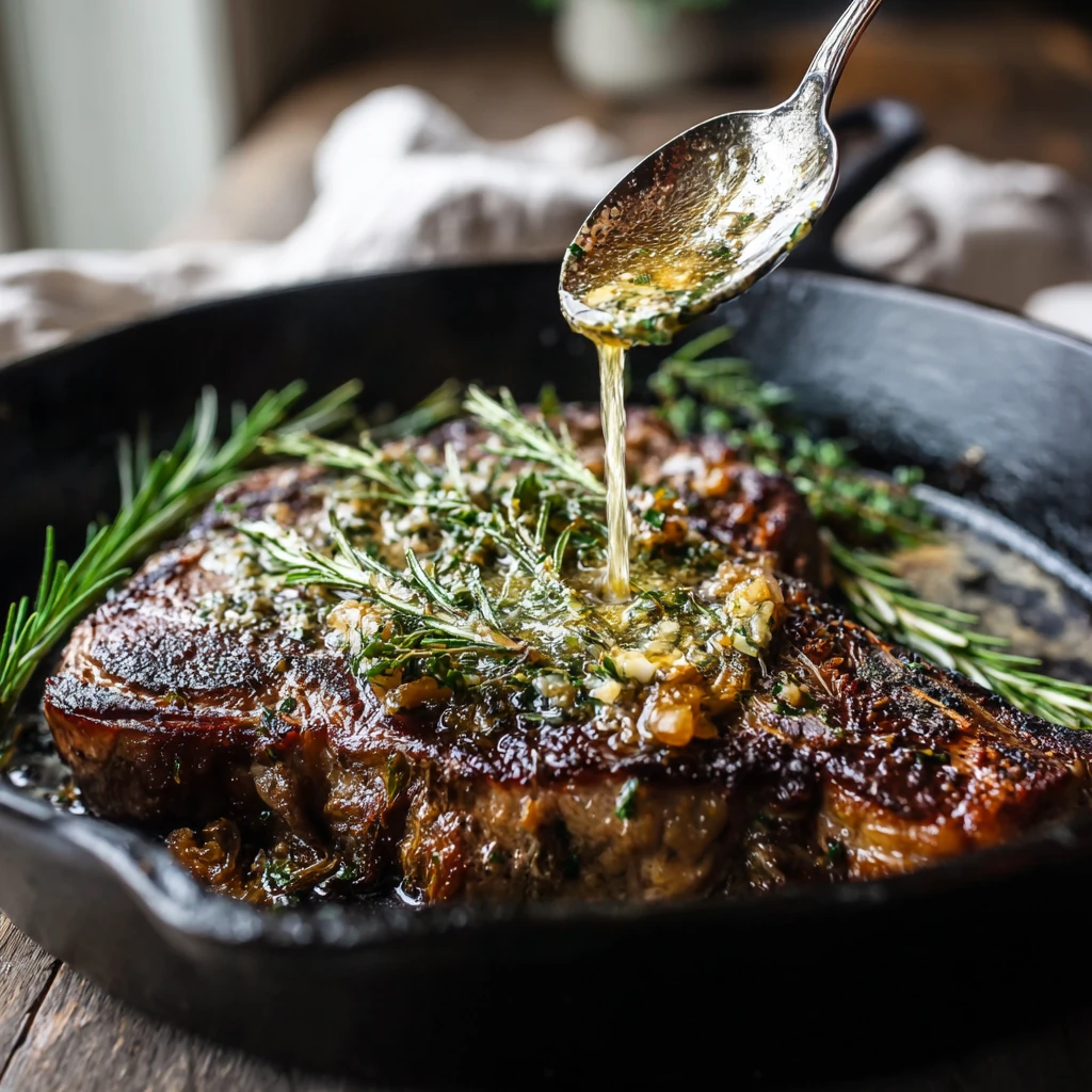 Butterbasted Garlic Herb Skillet Steak