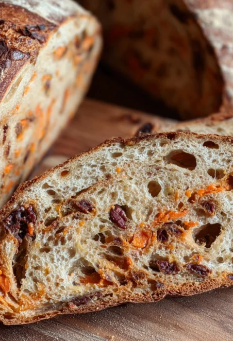 Carrot Cake Sourdough Bread Raisins Pecans Cinnamon Swirl