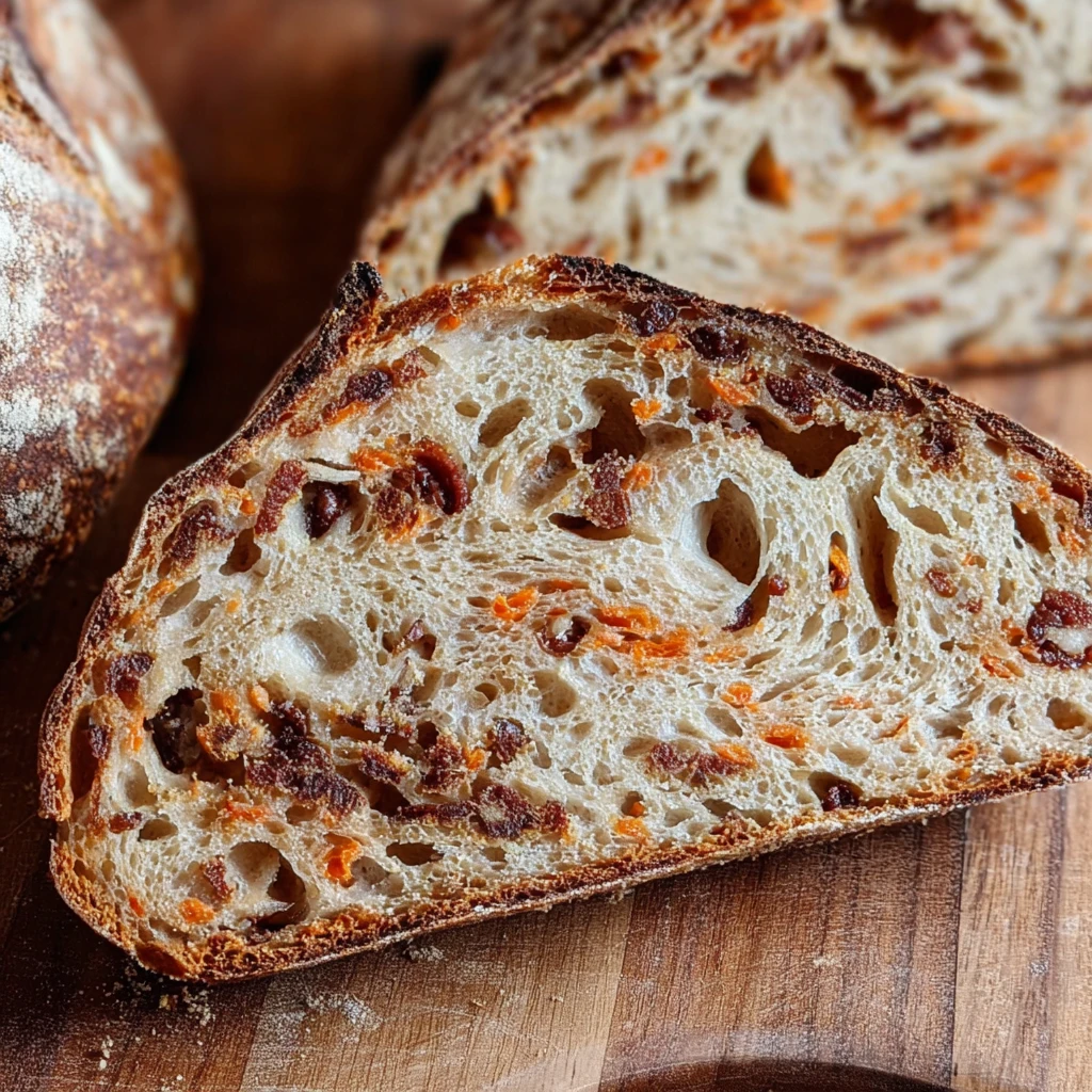 Carrot Cake Sourdough Bread Raisins Pecans Cinnamon Swirl