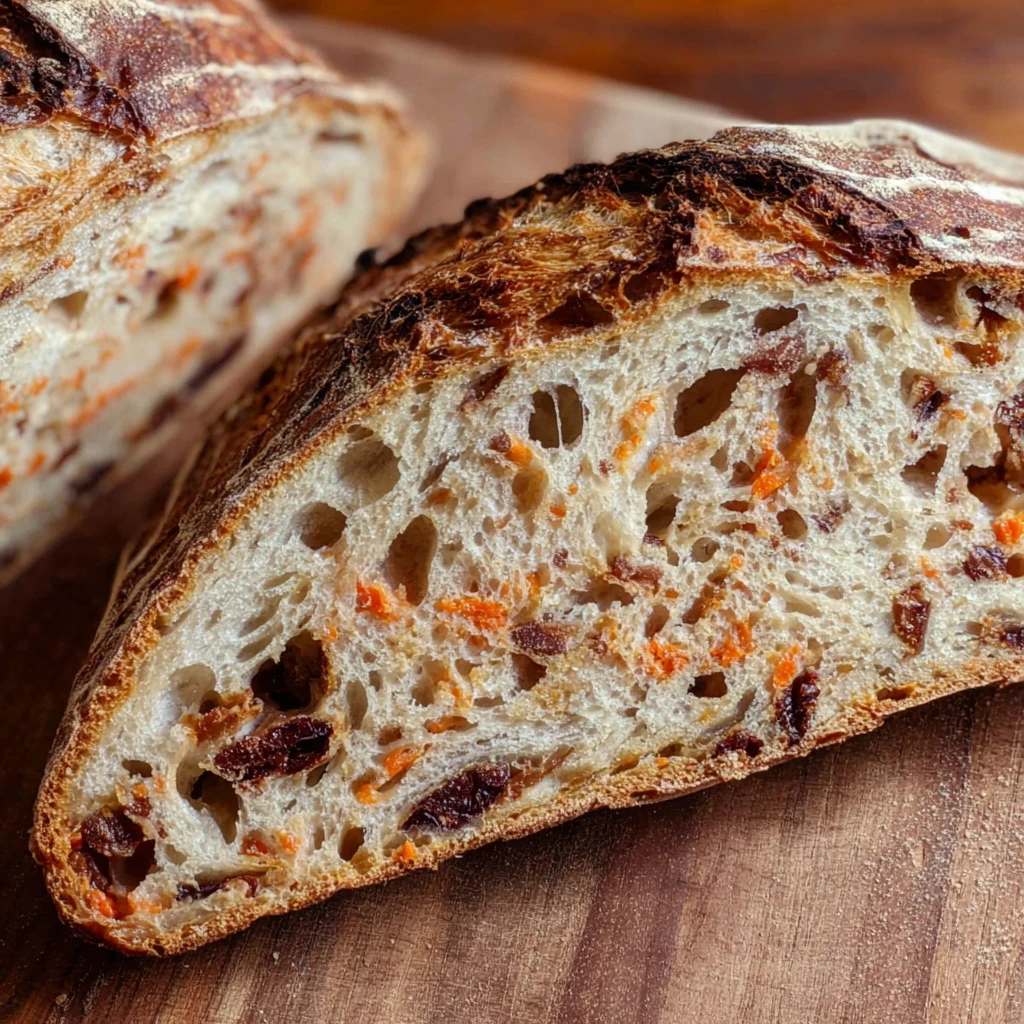 Carrot Cake Sourdough Bread Raisins Pecans Cinnamon Swirl