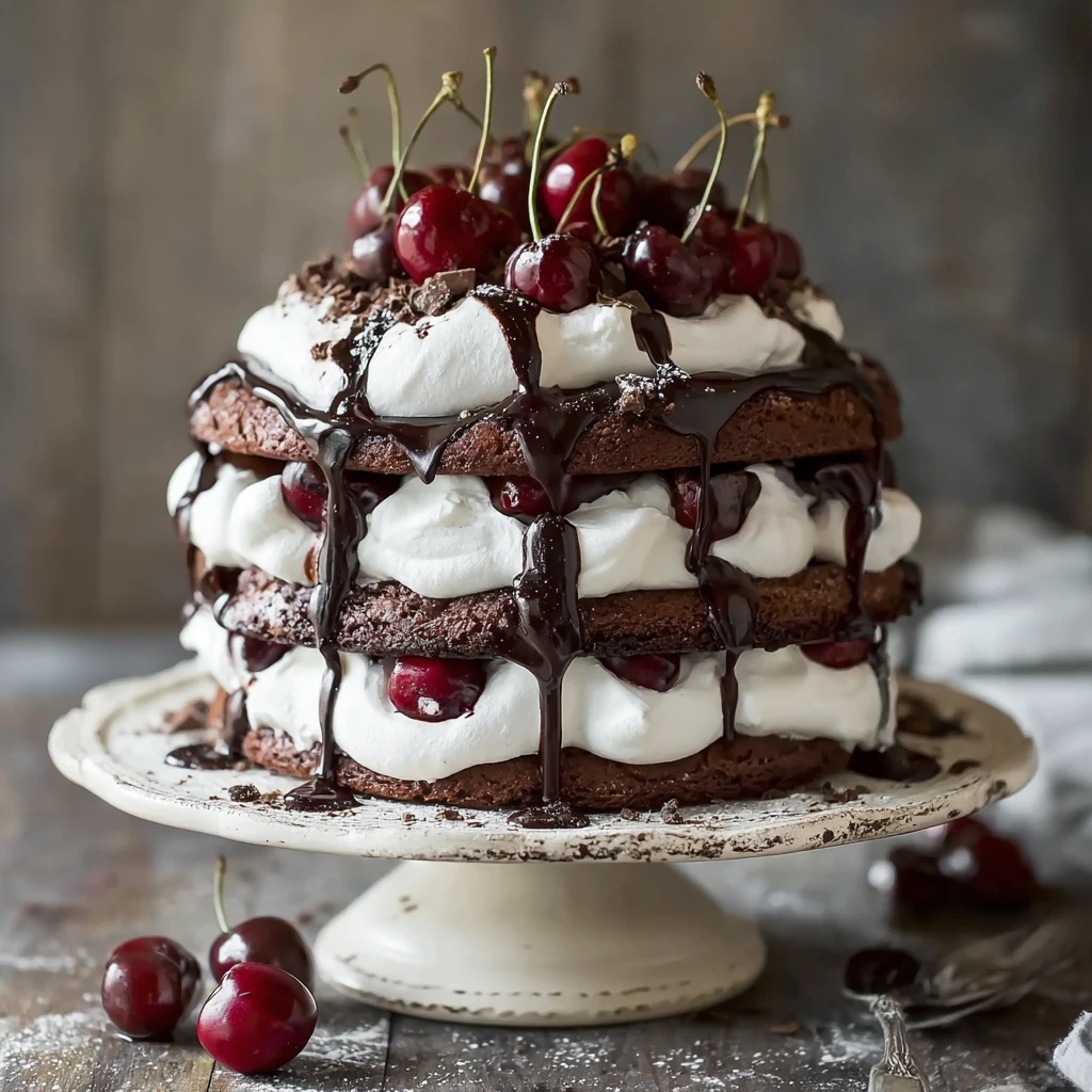 Chocolate Cherry Meringue Stack Cake Glutenfree Treat