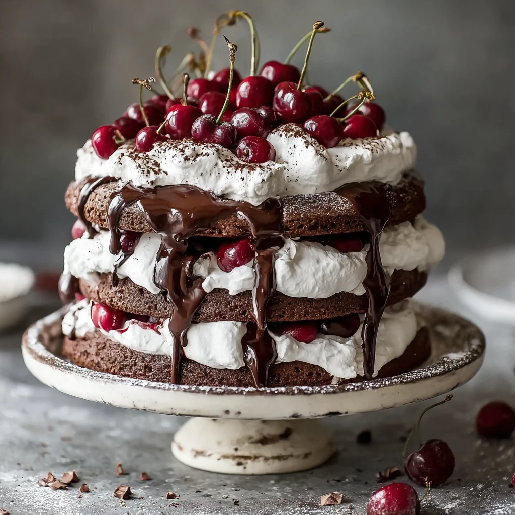 Chocolate Cherry Meringue Stack Cake Glutenfree Treat