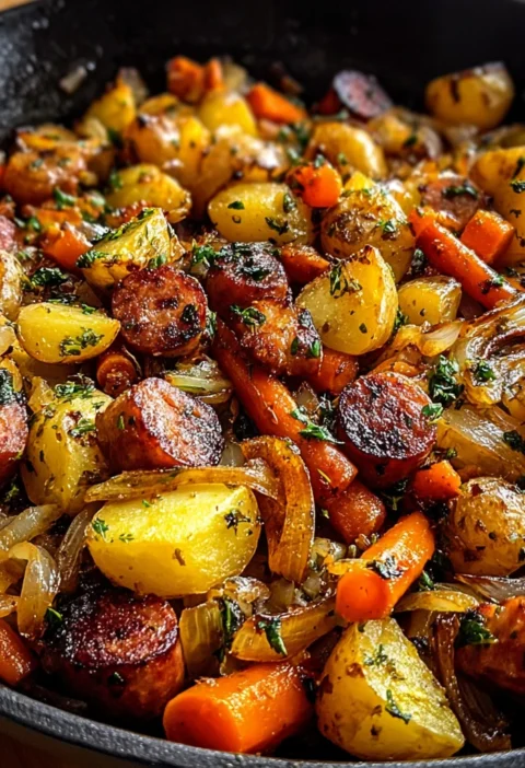 Create Hearty Beef Sausage Potato Skillet Minutes