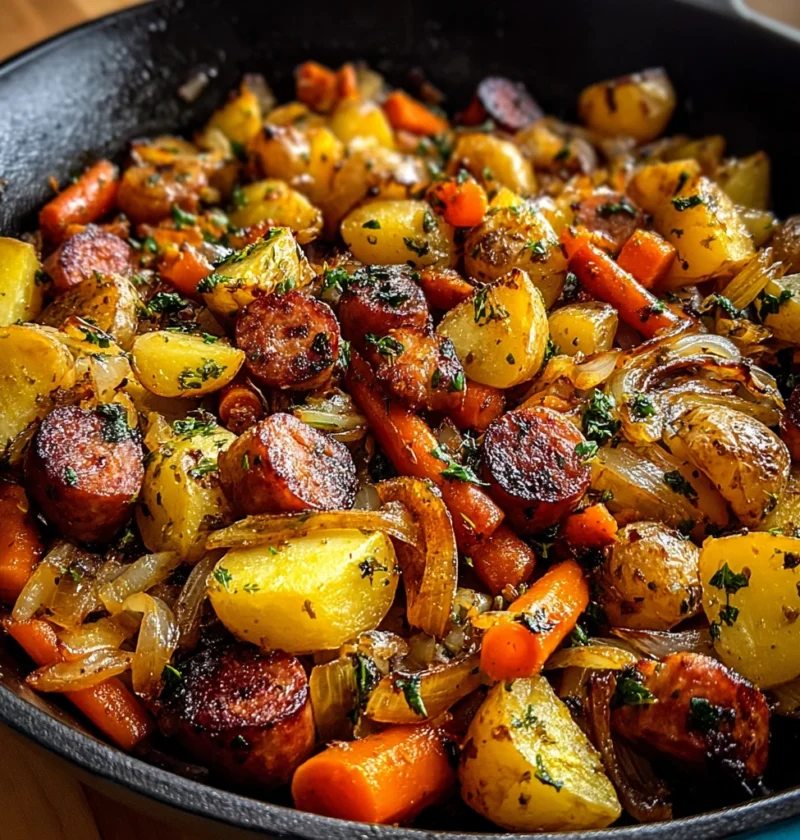 Create Hearty Beef Sausage Potato Skillet Minutes