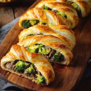 Broccoli Beef Braids – Golden Crescent Beef & Broccoli Cheese Braids