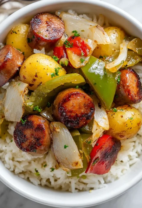 Air Fryer Sausage Potatoes
