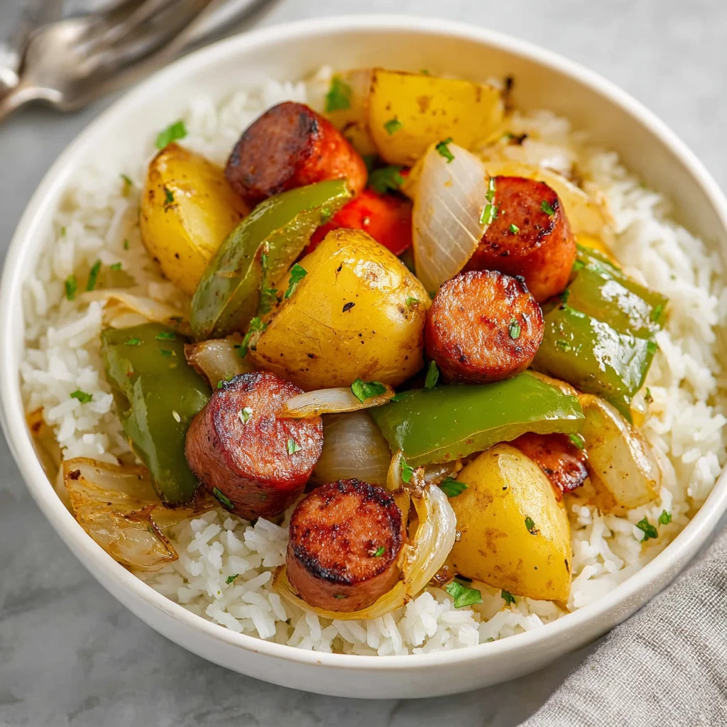 Air Fryer Sausage Potatoes