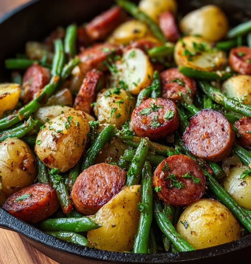 Enjoy Delicious One Pan Sausage Green Beans Potatoes