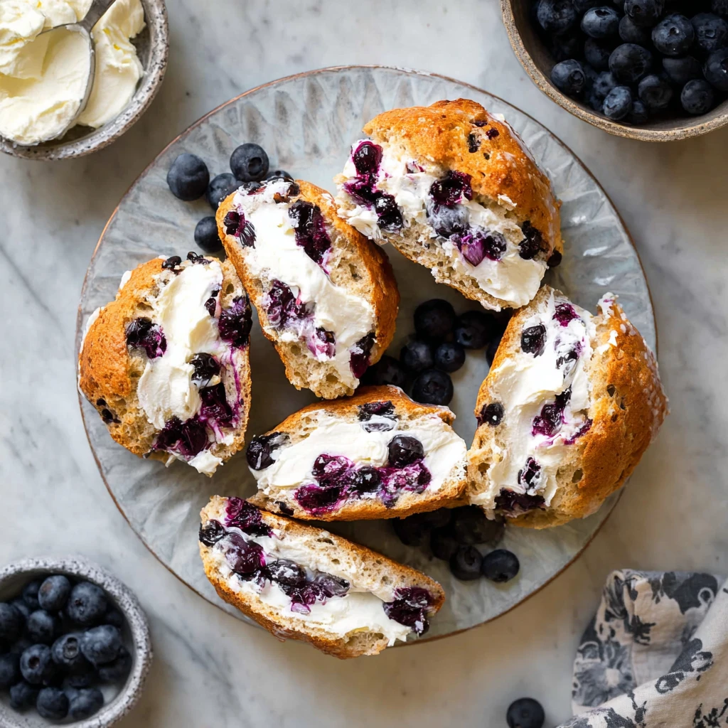 Healthy Blueberry Bagels Protein Breakfast