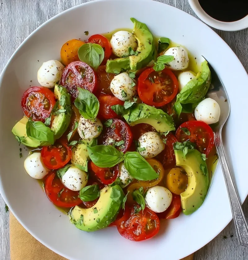 Light Avocado Caprese Salad Fresh Summer Side
