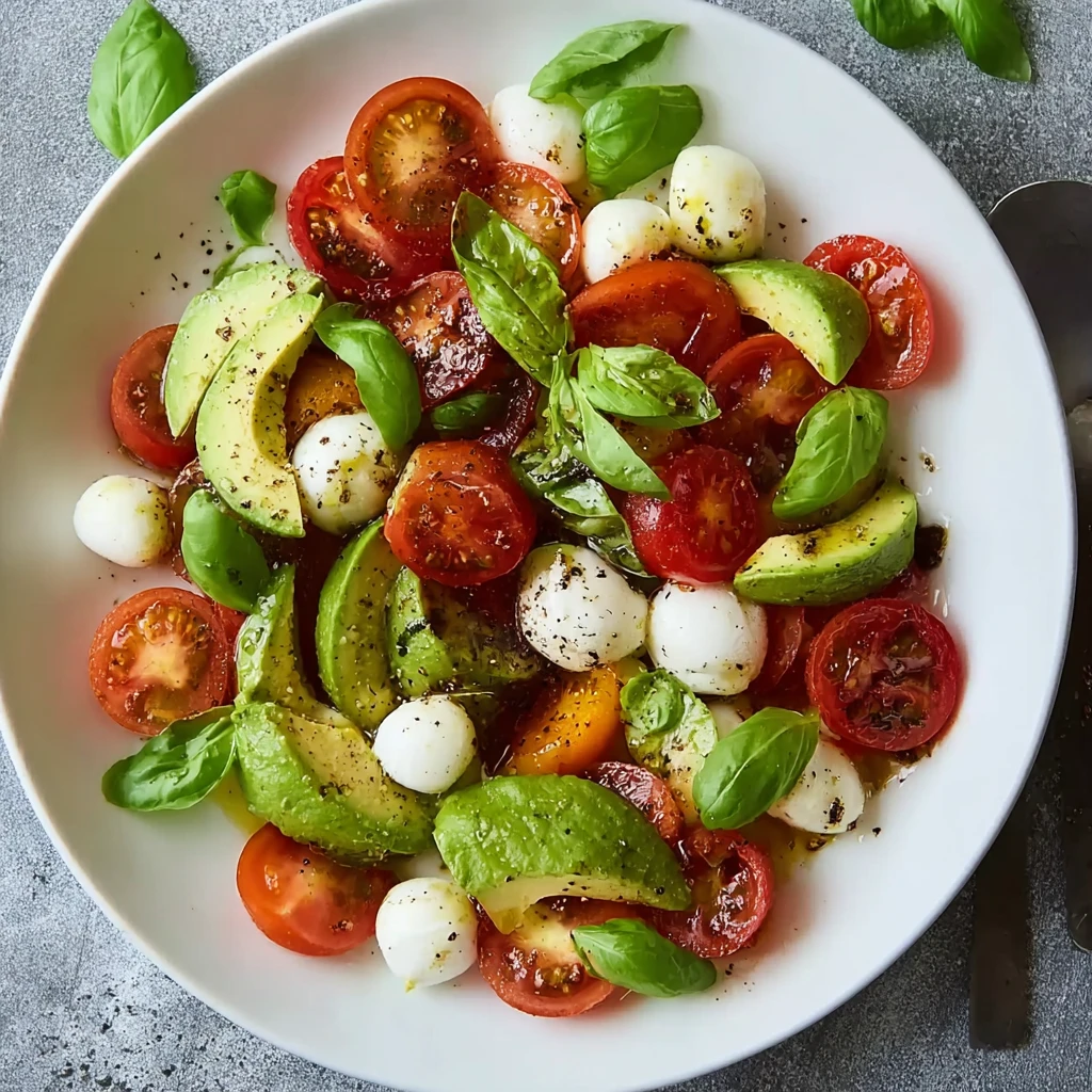 Light Avocado Caprese Salad Fresh Summer Side