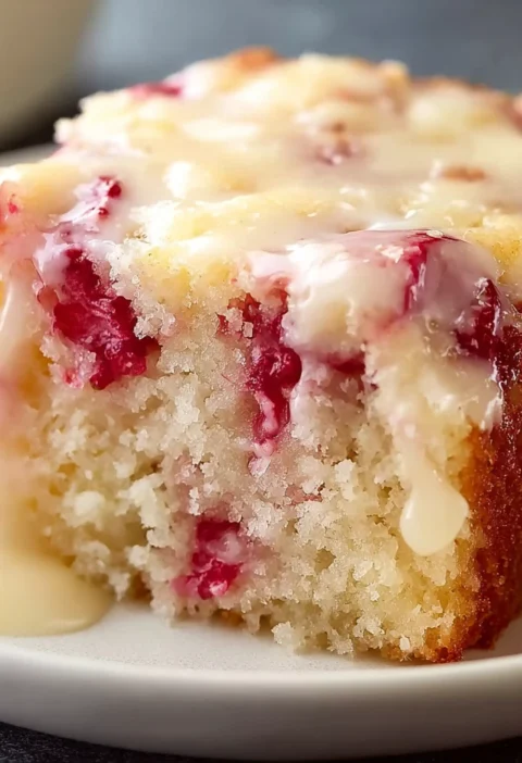 Moist Rhubarb Cake Butter Sauce Warm Dessert