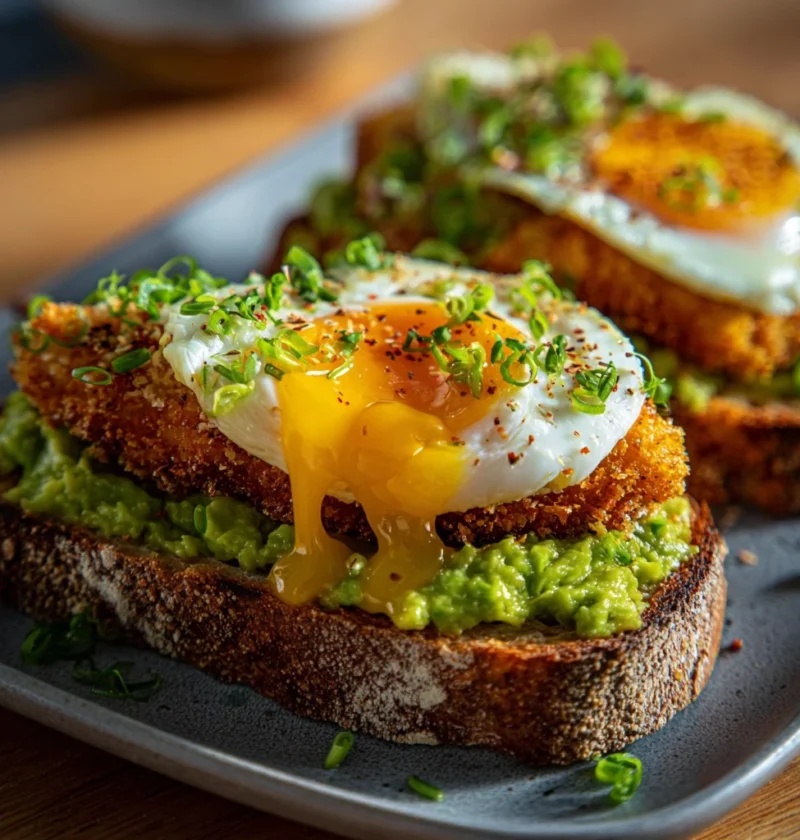 Panko Crusted Eggs Avocado Toast