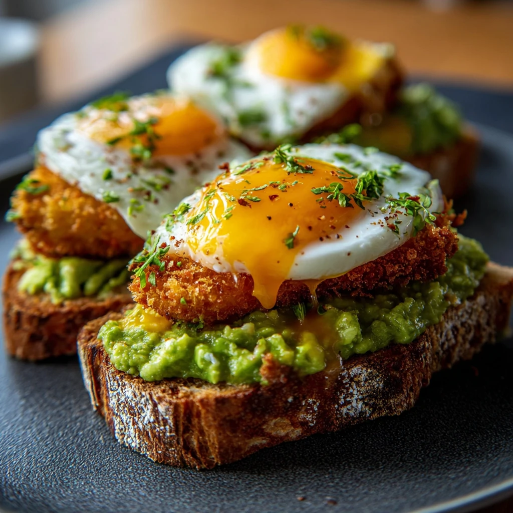 Panko Crusted Eggs Avocado Toast