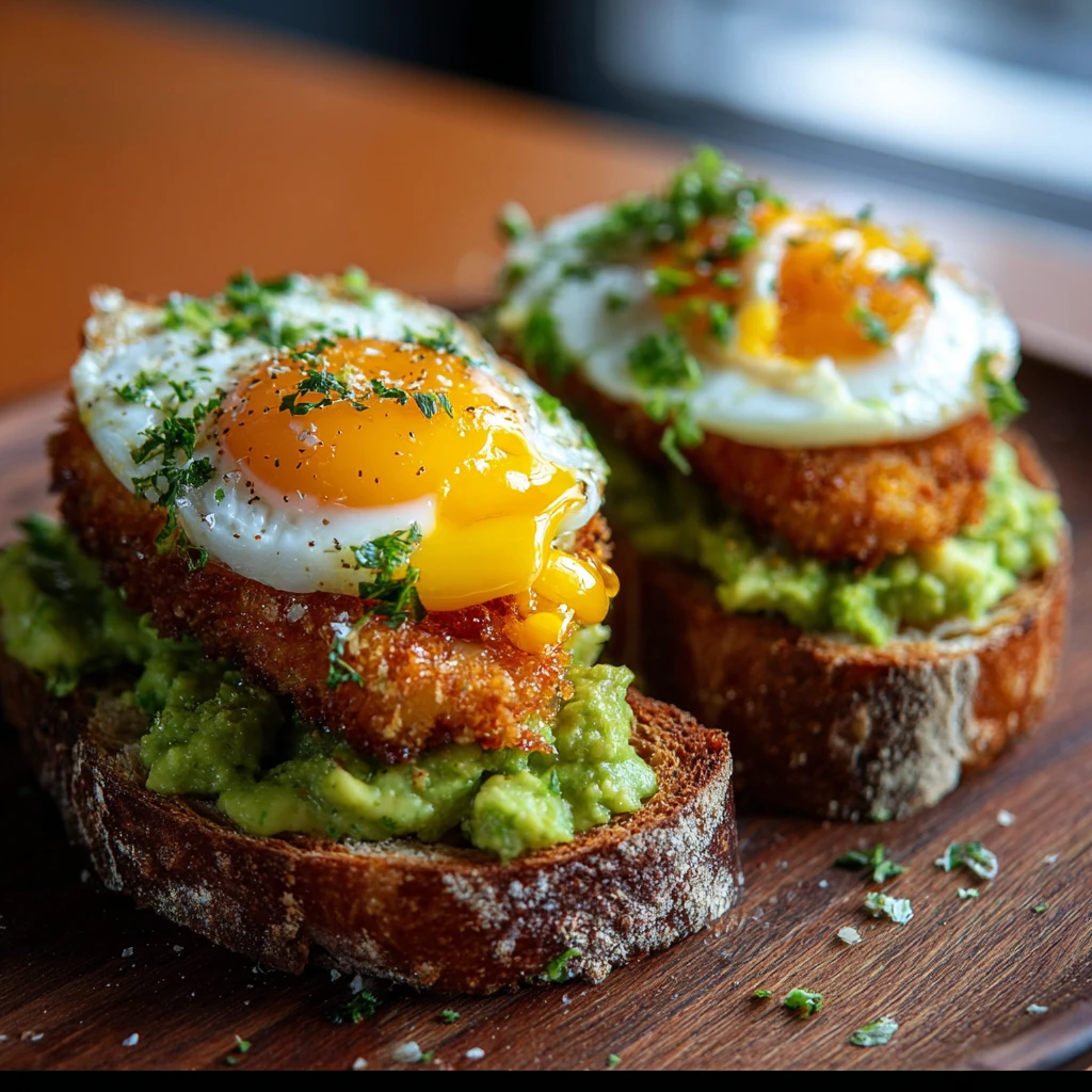 Panko Crusted Eggs Avocado Toast