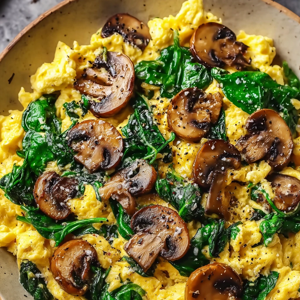 Savory Mushroom Spinach Scrambled Eggs Elevate Your Breakfast