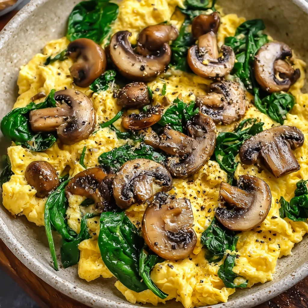 Savory Mushroom Spinach Scrambled Eggs Elevate Your Breakfast