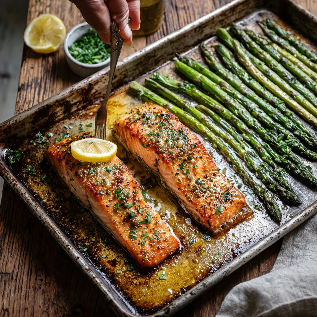 Sheet-Pan Garlic Butter Salmon & Asparagus