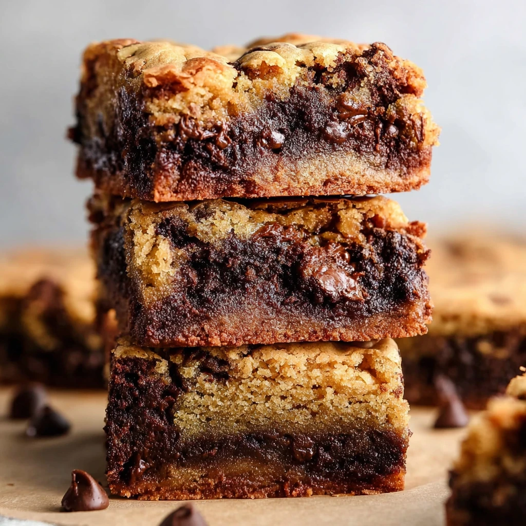 Thick & Chewy Sourdough Discard Brookies with Chocolate Chips
